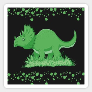 Shamrock dino st patricks day Magnet